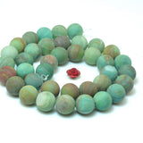 Dragon Blood Jade Matte Round Loose Beads Bracelet Necklace