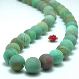 Dragon Blood Jade Matte Round Loose Beads Bracelet Necklace