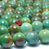 Dragon Blood Jade Smooth Round Loose Beads Green Gemstone Bracelet Necklace