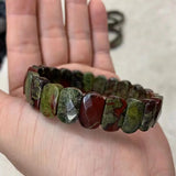 Dragon Bloodstone Beads Bracelet Gemstone Jewelry Bangle