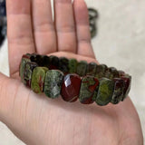 Dragon Bloodstone Beads Bracelet Gemstone Jewelry Bangle