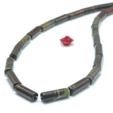 Dragon Bloodstone Smooth Tube Loose Beads Gemstone Bracelet Necklace DIY