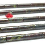 Dragon Bloodstone Smooth Tube Loose Beads Gemstone Bracelet Necklace DIY