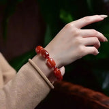 Dragon Pattern Agate Bracelet Ice Cracked Bead Lucky Bracelet