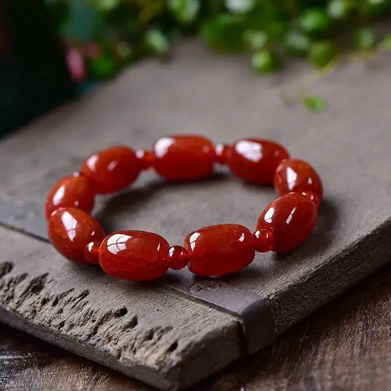 Dragon Pattern Agate Bracelet Ice Cracked Bead Lucky Bracelet