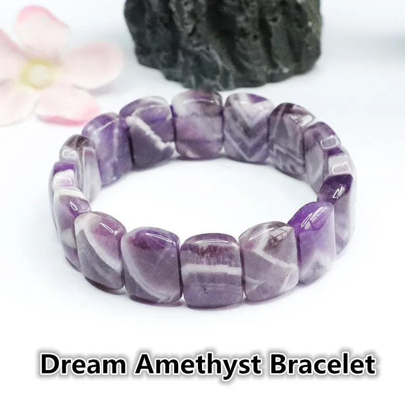 Natural Dream Amethyst Bracelet Lavender Colored Gems
