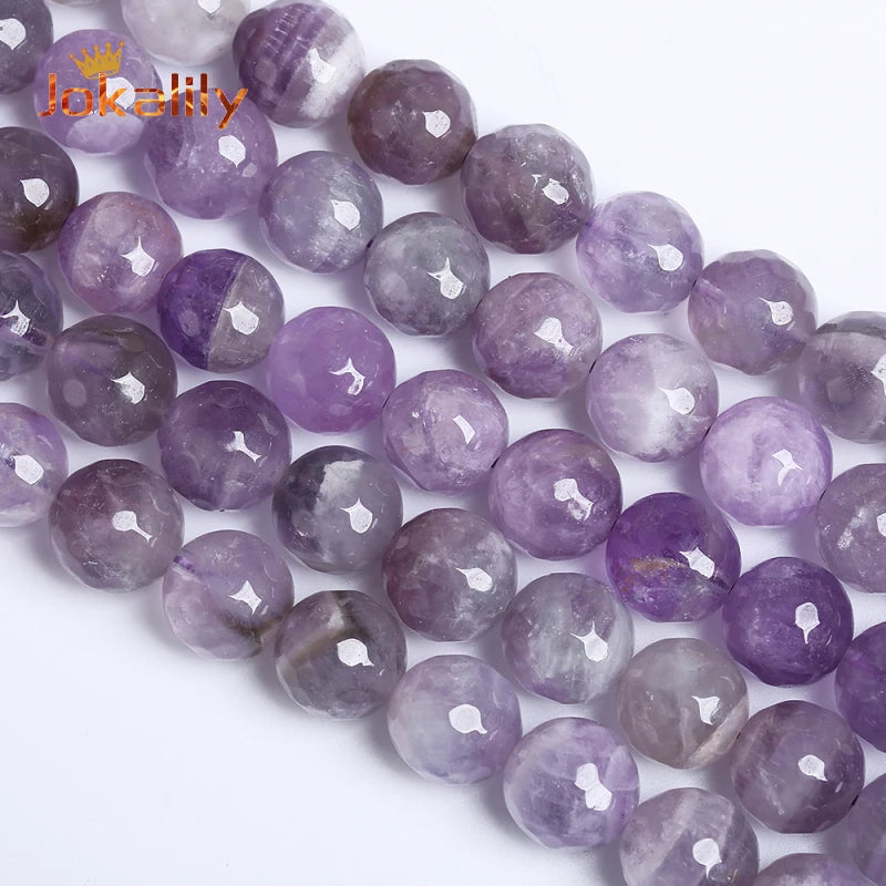 Natural Amethysts Round Spacer Beads for Jewelry Making