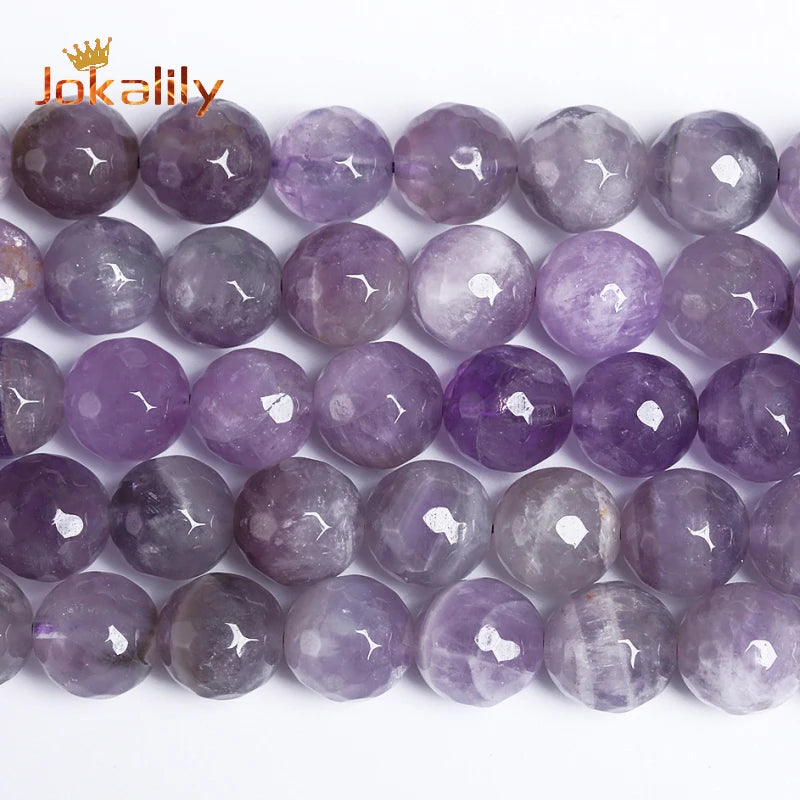Natural Amethysts Round Spacer Beads for Jewelry Making