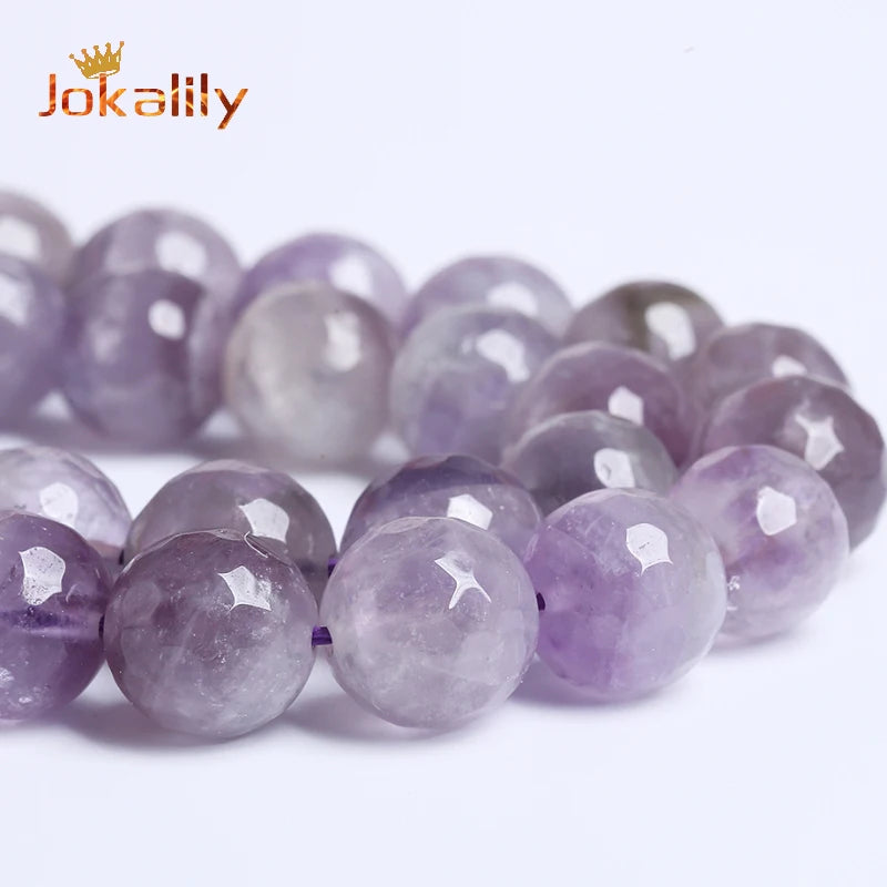 Natural Amethysts Round Spacer Beads for Jewelry Making