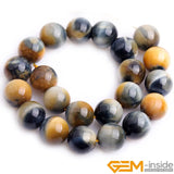 Natural Lace Tiger Eye Round Loose Beads 15 Inch Strand