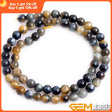 Natural Lace Tiger Eye Round Loose Beads 15 Inch Strand