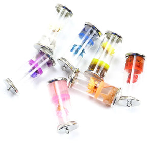Dried Flower Glass Bottle Charms DIY Jewelry Findings Necklace Keychain Pendant