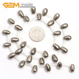 Natural Gray Pyrite Stone Beads Loose Top Drilled Beads for Jewelry Making
