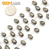 Natural Gray Pyrite Stone Beads Loose Top Drilled Beads for Jewelry Making