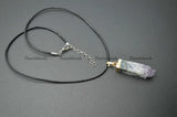 Drusy Amethyst Square Strip Pendant Crystal Healing Jewelry