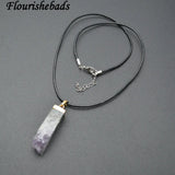 Drusy Amethyst Square Strip Pendant Crystal Healing Jewelry