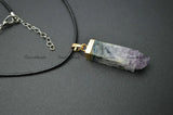 Drusy Amethyst Square Strip Pendant Crystal Healing Jewelry