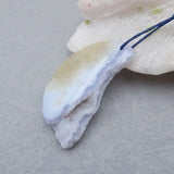 Natural Drusy Lace Agate Drilled Necklace Pendant Bead 57x31x9mm 22g