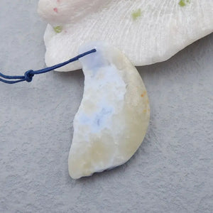 Natural Drusy Lace Agate Drilled Necklace Pendant Bead 57x31x9mm 22g