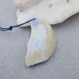 Natural Drusy Lace Agate Drilled Necklace Pendant Bead 57x31x9mm 22g