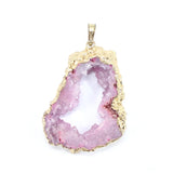 Druzy Agate Crystal Pendant Irregular Stone Metal Specimen for Jewelry Making
