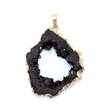 Druzy Agate Crystal Pendant Irregular Stone Metal Specimen for Jewelry Making