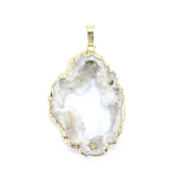 Druzy Agate Crystal Pendant Irregular Stone Metal Specimen for Jewelry Making