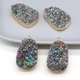Druzy Agates Pendant Labradorite for DIY Necklace Bracelet 22x35mm