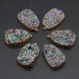 Druzy Agates Pendant Labradorite for DIY Necklace Bracelet 22x35mm