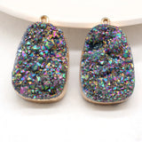 Druzy Agates Pendant Labradorite for DIY Necklace Bracelet 22x35mm