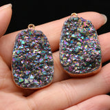 Druzy Agates Pendant Labradorite for DIY Necklace Bracelet 22x35mm