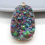 Druzy Agates Pendant Labradorite for DIY Necklace Bracelet 22x35mm