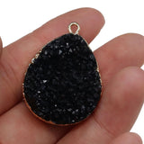 Natural Druzy Agates Pendants Charms Stone Water Drop Shape DIY Necklace Making