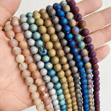 Matte Natural Druzy Agate Stone Bead Rough Round Loose Spacer Geode Beads