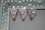 Druzy Amethyst Stone Pendant Leather Cord Necklace
