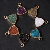 Druzy Crystal Stone Pendant Multi-shape Charms for Jewelry Making DIY
