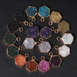Druzy Crystal Stone Pendant Multi-shape Charms for Jewelry Making DIY
