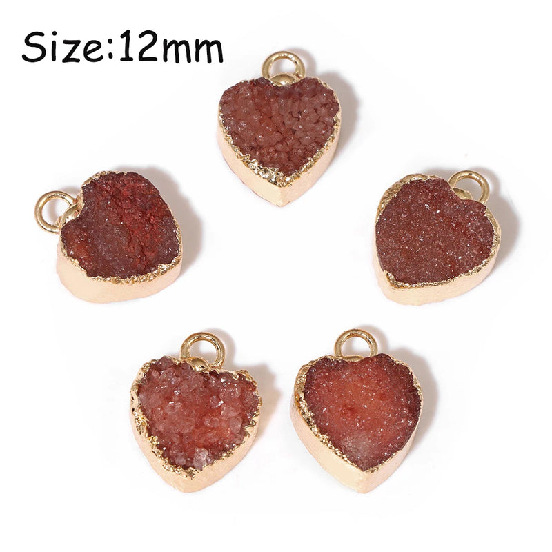 Druzy Crystal Stone Pendant Multi-shape Charms for Jewelry Making DIY