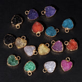 Druzy Crystal Stone Pendant Multi-shape Charms for Jewelry Making DIY