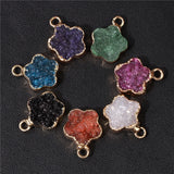 Druzy Crystal Stone Pendant Multi-shape Charms for Jewelry Making DIY