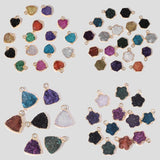 Druzy Crystal Stone Pendant Multi-shape Charms for Jewelry Making DIY