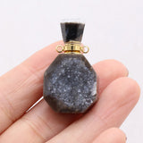 Druzy Essential oil Bottle Pendants for Jewelry Making