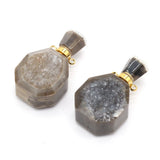 Druzy Essential oil Bottle Pendants for Jewelry Making