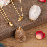 Druzy Geode Agates Oval Perfume Bottle Necklace