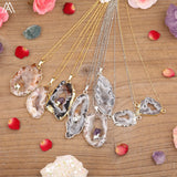 Druzy Geode Agates Stone Pendant Necklace Crystal Quartz Chip Beads Jewelry