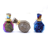 Druzy Perfume Bottle Pendant Essential Oil Diffuser Charm for Jewelry Making