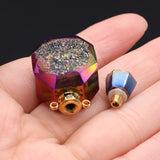 Druzy Perfume Bottle Pendant Essential Oil Diffuser Charm for Jewelry Making