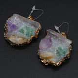 Druzy Stone Pendant Agate Charms for DIY Necklace 40x45-45x50mm