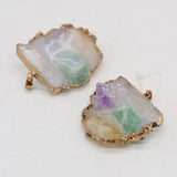 Druzy Stone Pendant Agate Charms for DIY Necklace 40x45-45x50mm