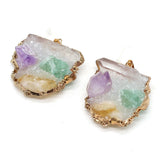 Druzy Stone Pendant Agate Charms for DIY Necklace 40x45-45x50mm